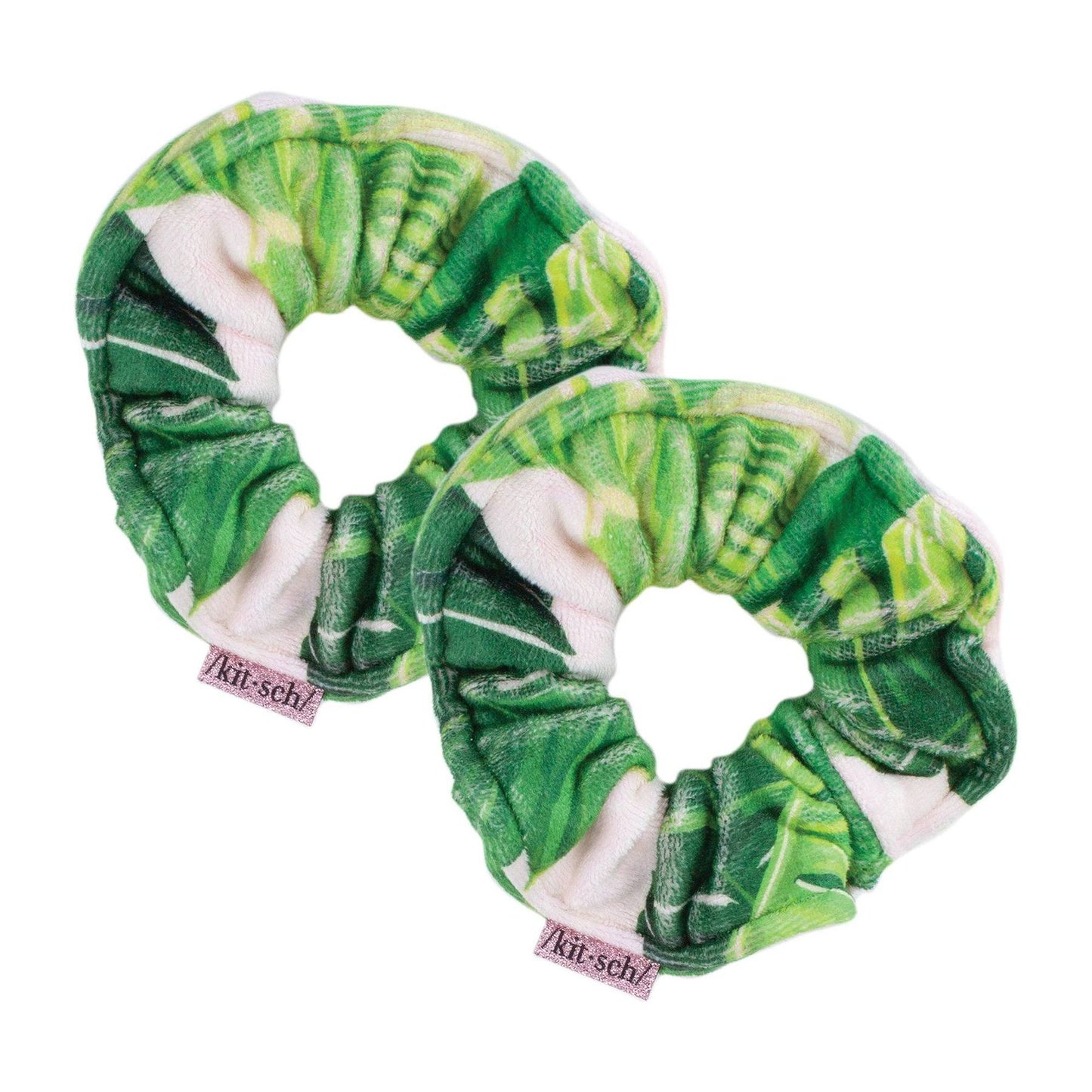 PALM PRINT MICROFIBER TOWEL SCRUNCHIE