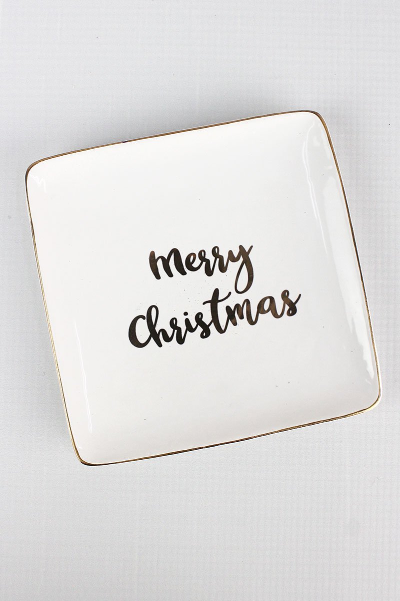 CERAMIC MERRY CHRISTMAS PLATE
