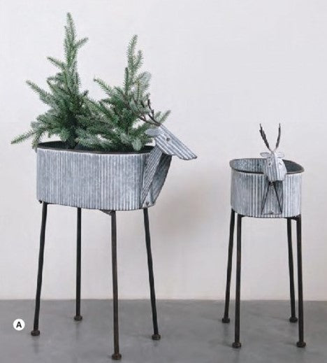 METAL DEER PLANTER (set of 2)