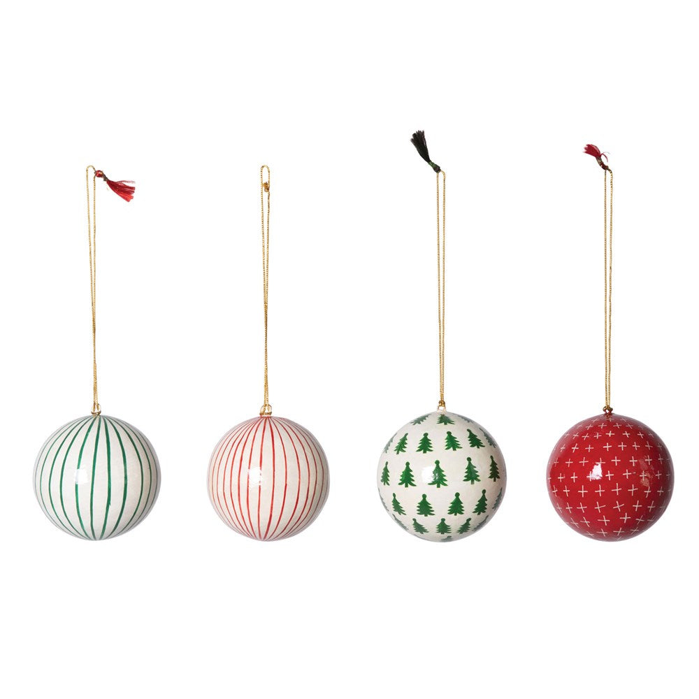 HAND PAINTED PAPER MACHE ORNAMENT