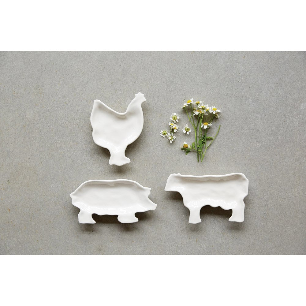 CERAMIC FARM ANIMAL DISH