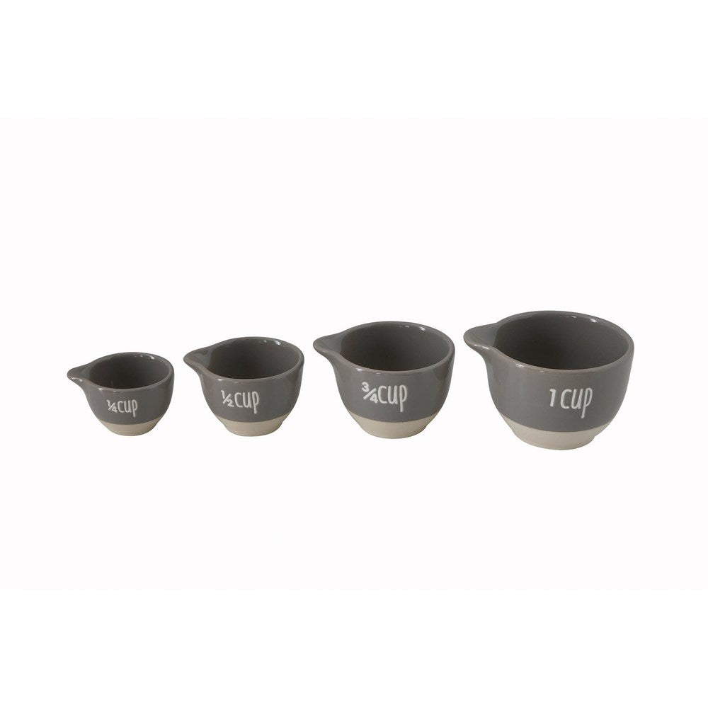 STONEWARE MEASURING CUPS, GREY