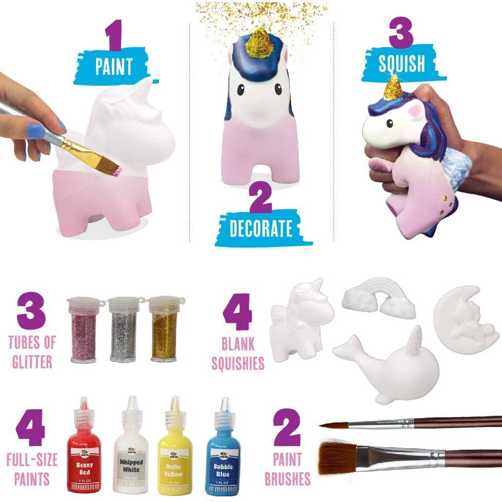 PAINT YOUR OWN SQUISHY - UNICORN + RAINBOW
