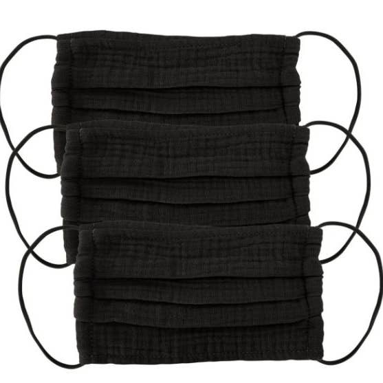 BLACK COTTON MASK 3pk
