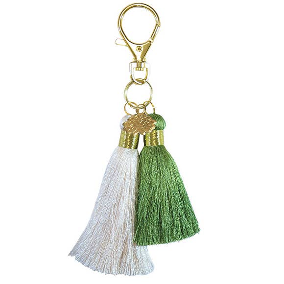 TWIN TASSEL KEYCHAIN - RAW