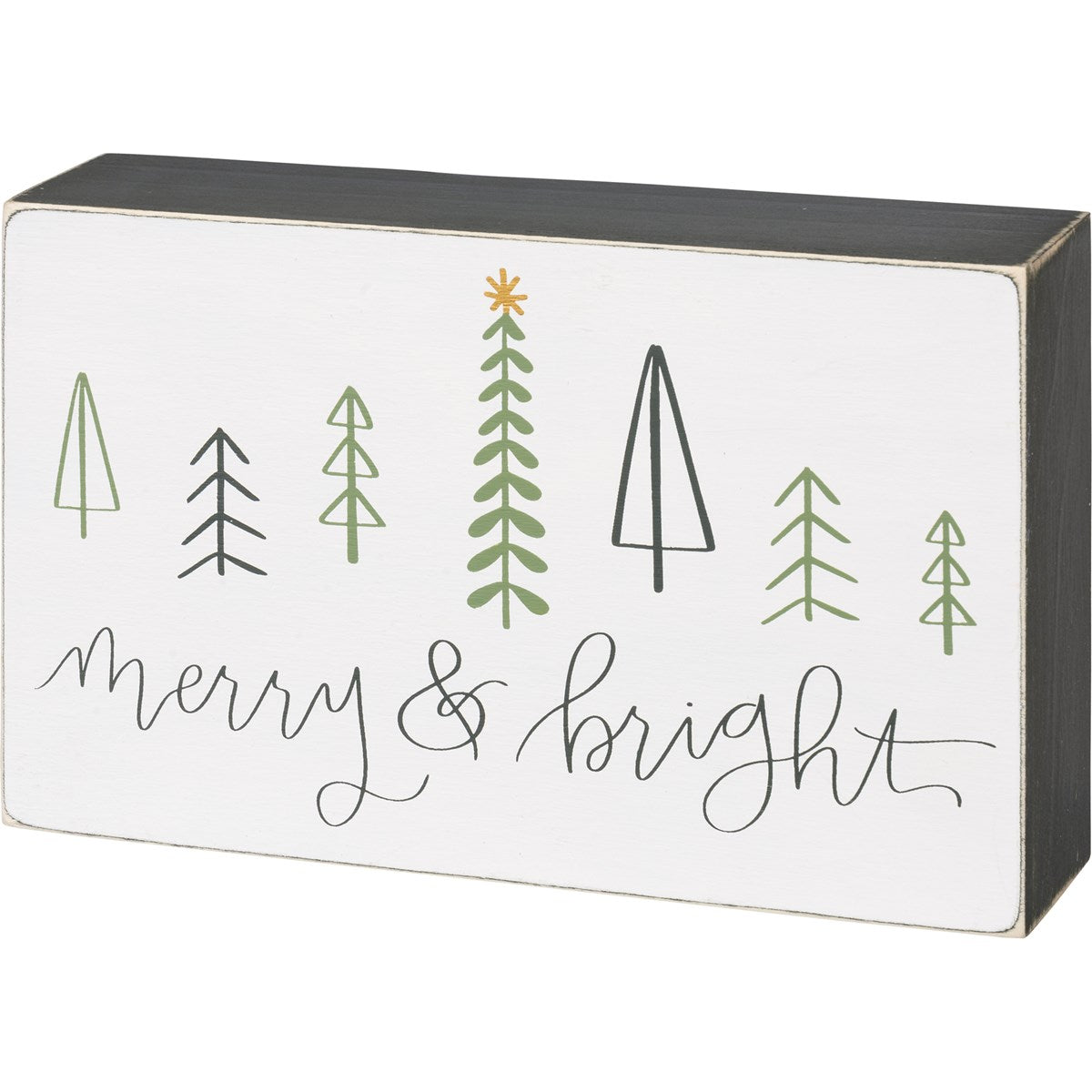 MERRY + BRIGHT WOOD BLOCK SIGN