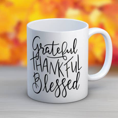 GRATEFUL THANKFUL BLESSED MUG