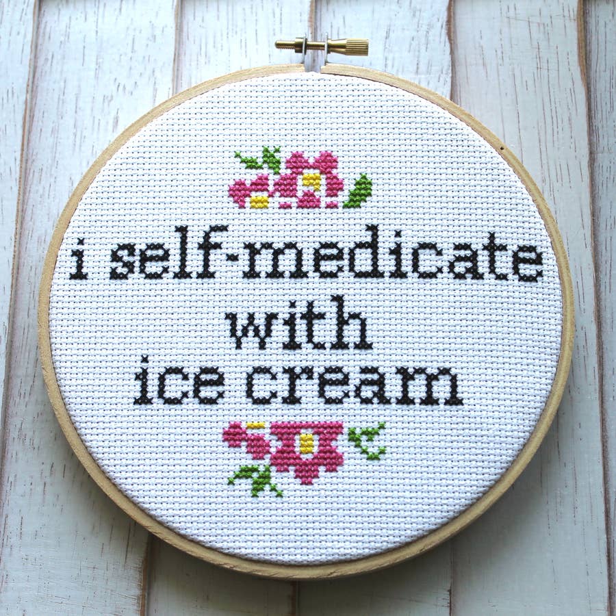 SELF-MEDICATE CROSS STITCH