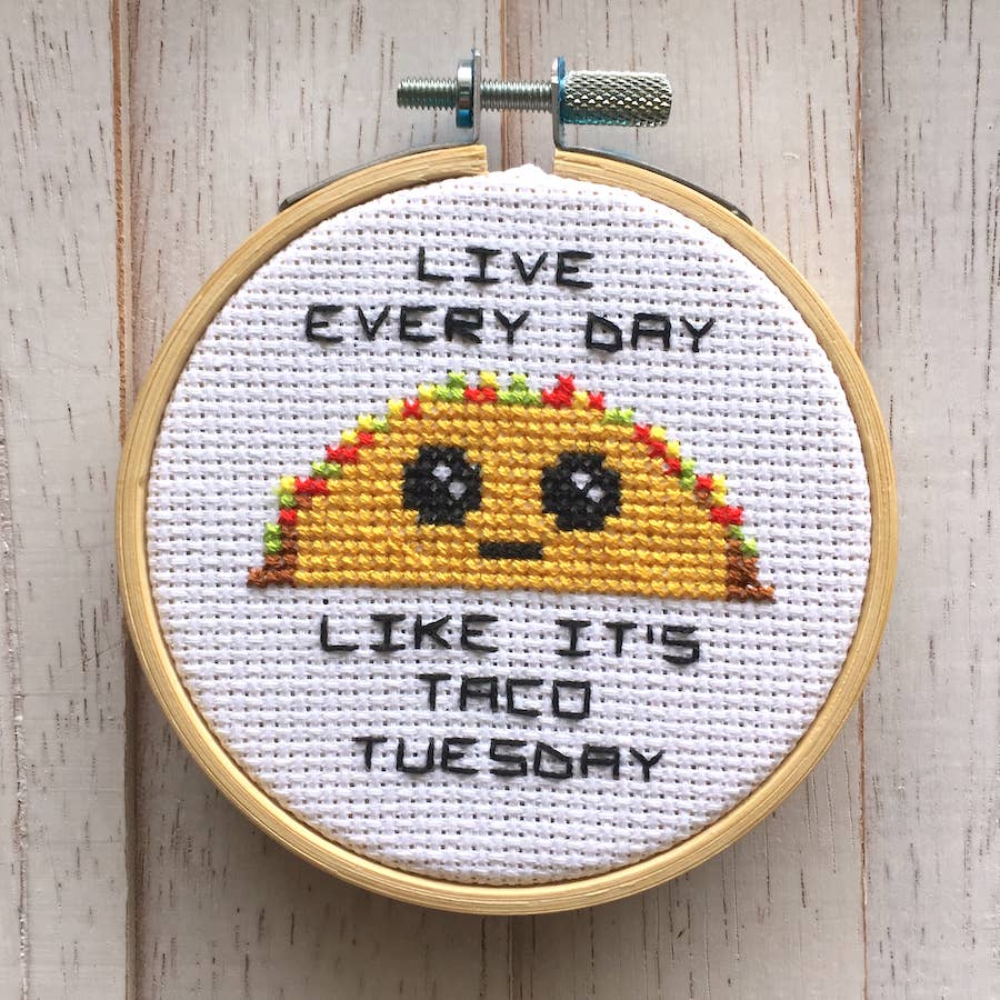 TACO TUESDAY CROSS STITCH