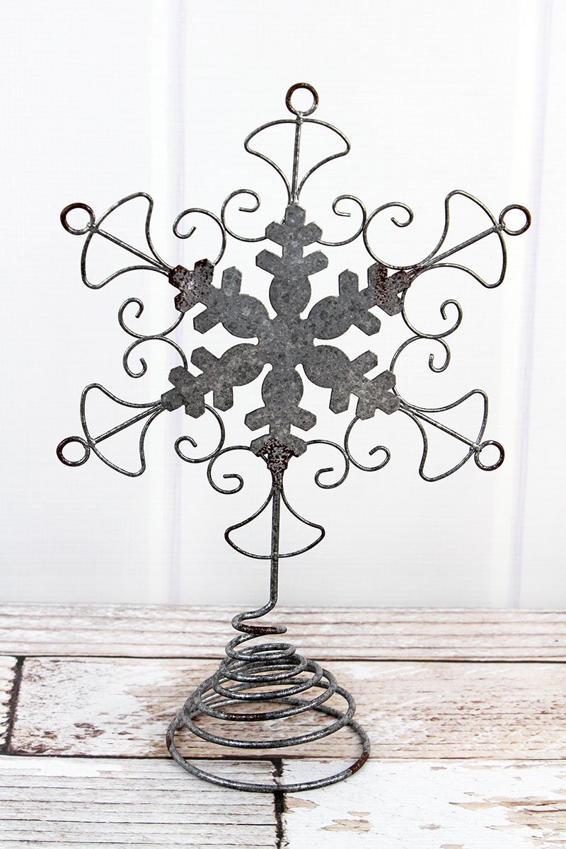 METAL FLOURISH SNOWFLAKE TABLETOP DECOR