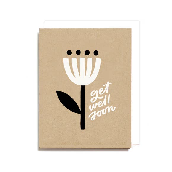 GET WELL MINIMAL FLOWER CARD