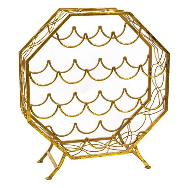 LARGE GOLD WINE RACK