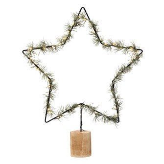 LED STAR LIGHT W/ WOOD BASE
