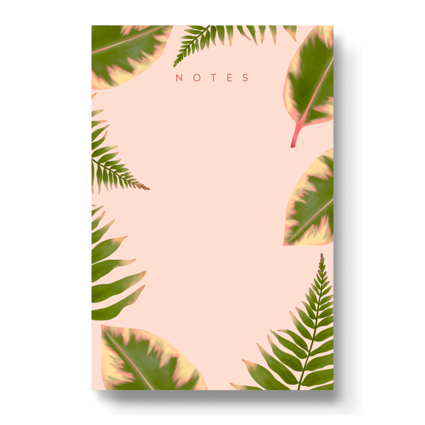 PINK FERN LEAVES NOTEPAD