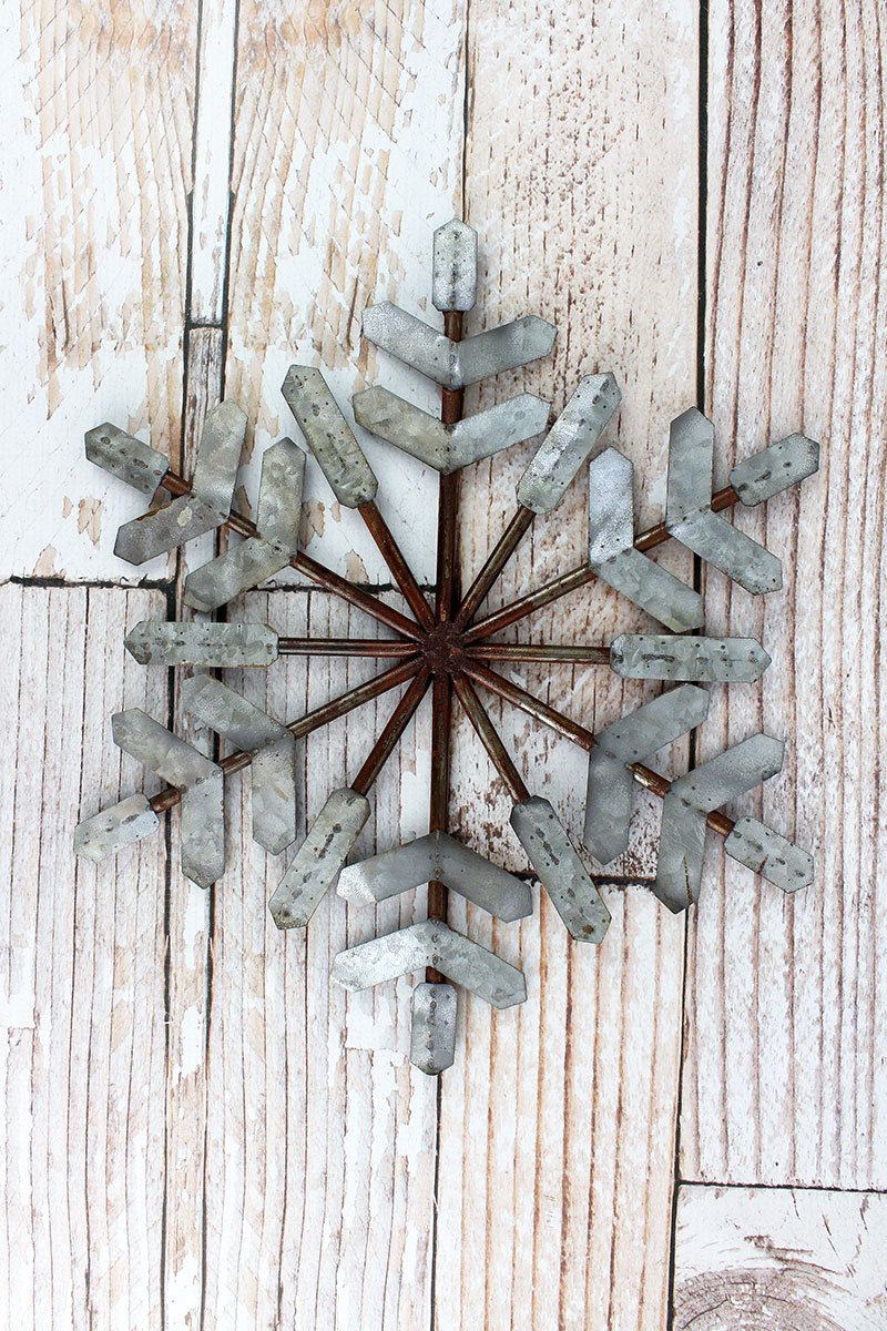 RUSTIC METAL 12-POINT SNOWFLAKE