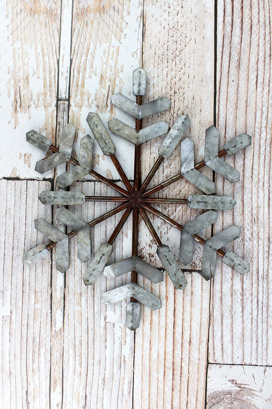 RUSTIC METAL 12-POINT SNOWFLAKE