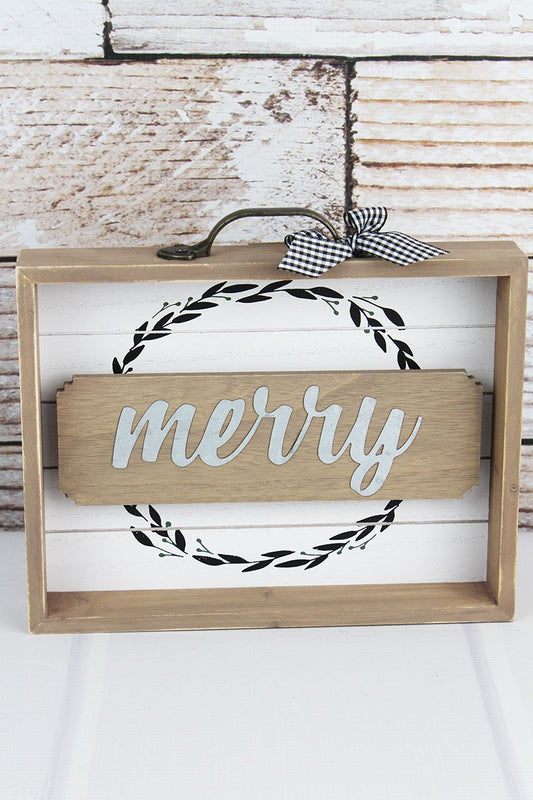 MERRY WOOD W/ METAL DRAWER BOX SIGN