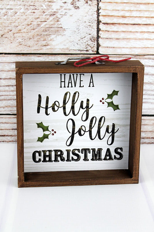 HOLLY JOLLY CHRISTMAS WOOD SIGN