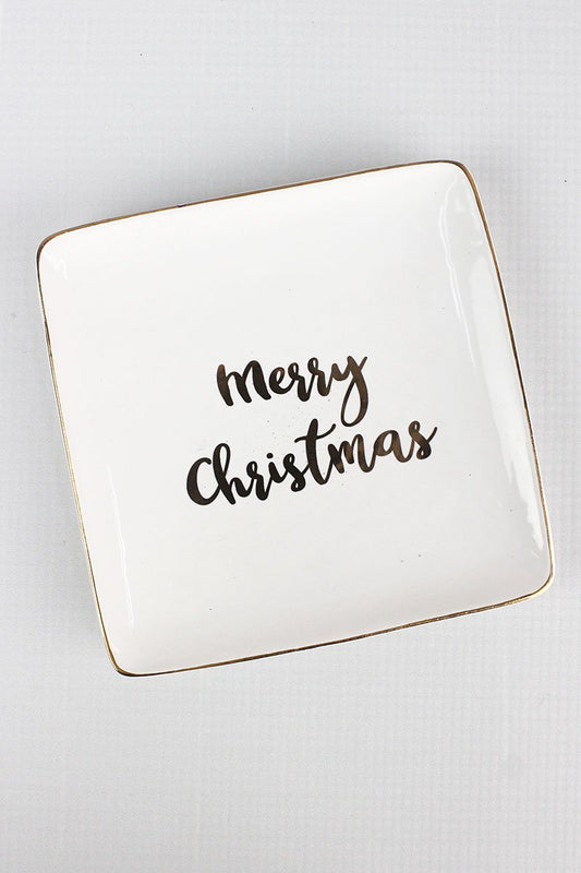 CERAMIC MERRY CHRISTMAS PLATE