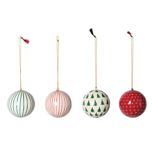 HAND PAINTED PAPER MACHE ORNAMENT