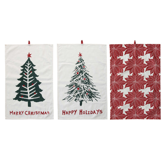 CHRISTMAS TREE TEA TOWEL SET (3)