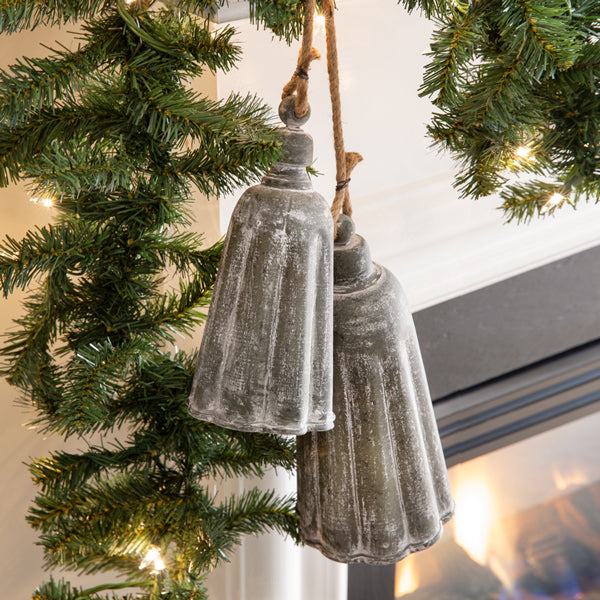 GALVANIZED METAL BELLS (set of 2)