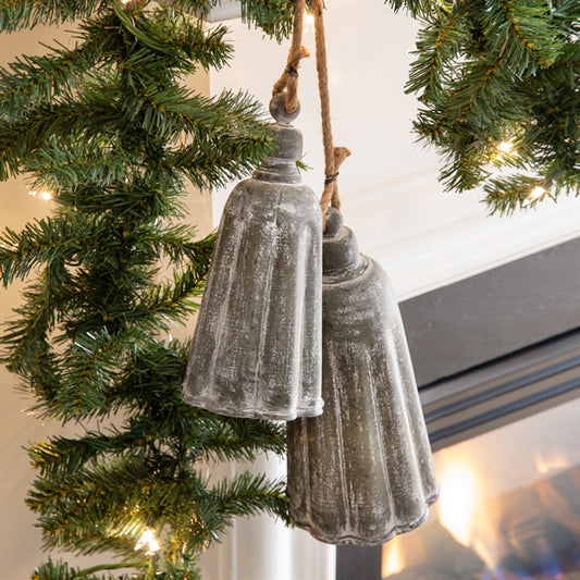 GALVANIZED METAL BELLS (set of 2)