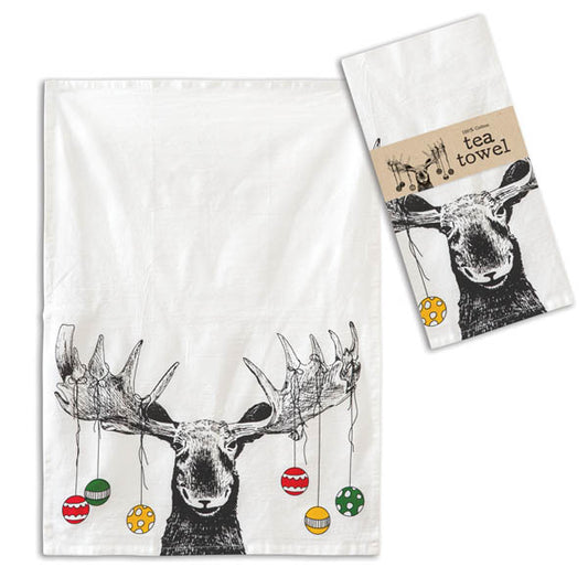 MOOSE ORNAMENT TEA TOWEL