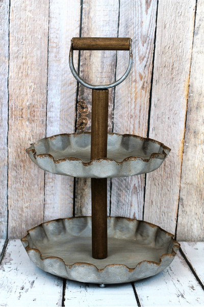IRON SHOVEL DOUBLE LAYER TIERED TRAY