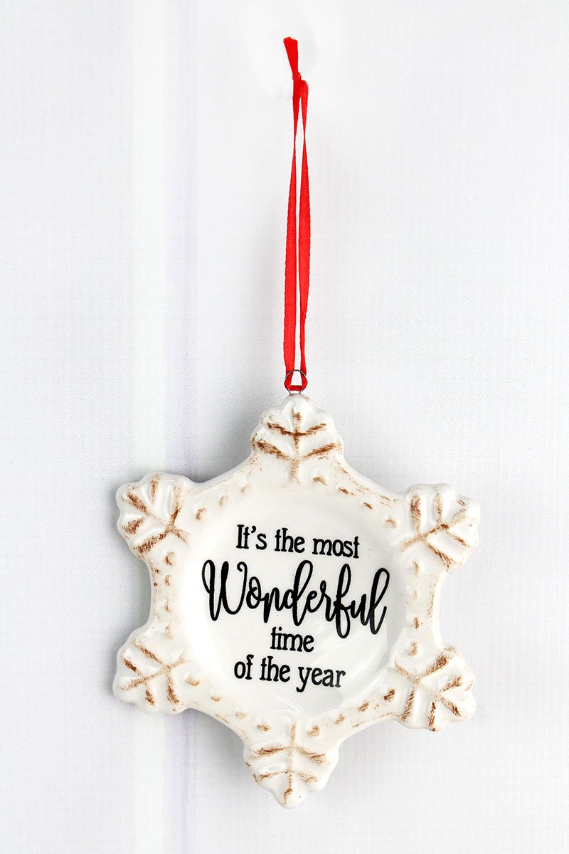 MOST WONDERFUL TIME SNOWFLAKE ORNAMENT