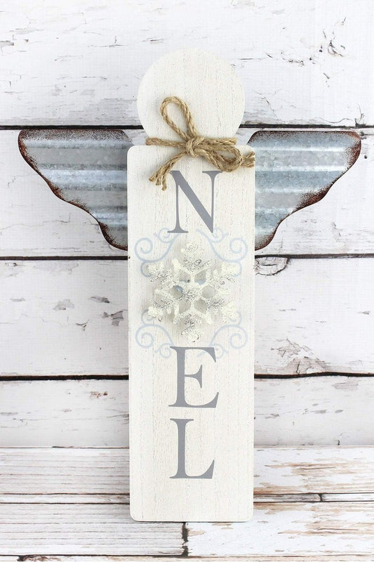 NOEL WOOD ANGEL SIGN