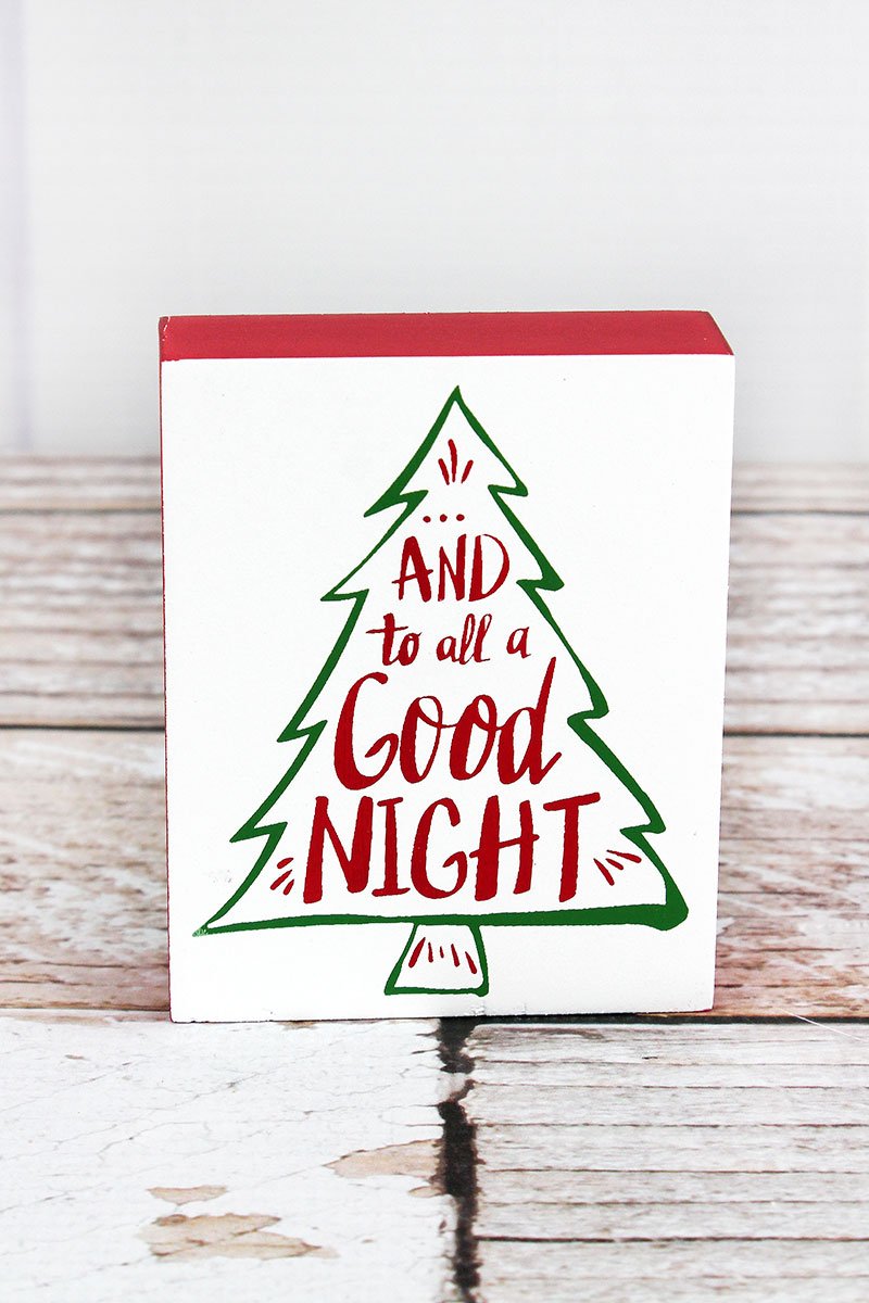 TO ALL A GOOD NIGHT WOOD BLOCK SIGN