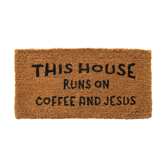 COFFEE + JESUS DOORMAT